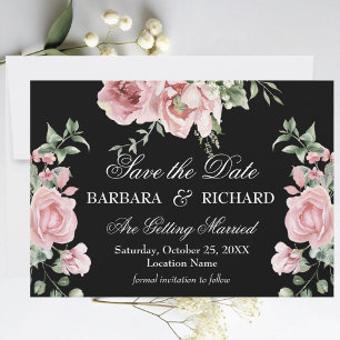 Save The Date Mariage Floral Élégant Romantique Peint à la Main
