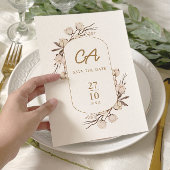 Save The Date Mariage Floral en Coton Rustique