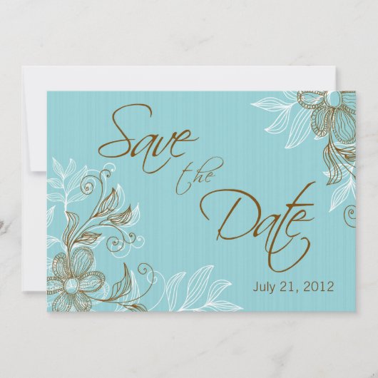 Save The Date Mariage Floral Enregistrer La Date (Devant)