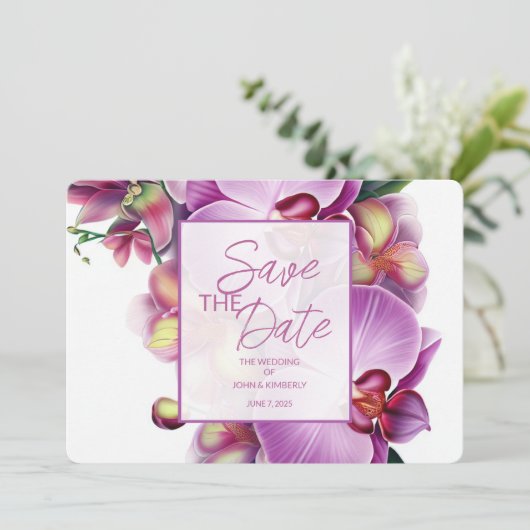 Save The Date Mariage floral Enregistrer la date Quatre photos e (Debout devant)