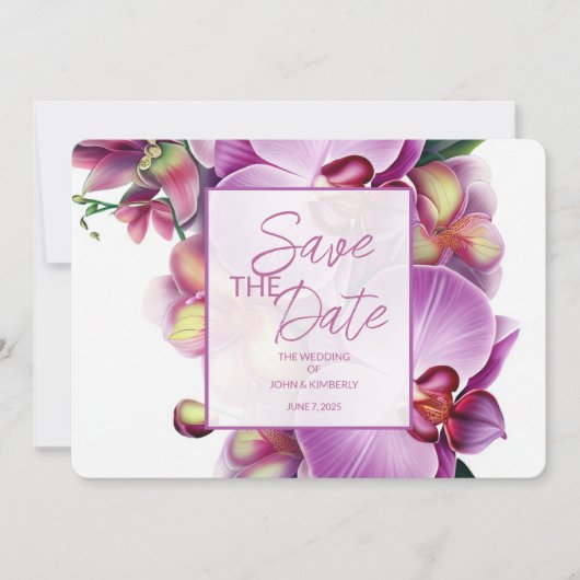 Save The Date Mariage floral Enregistrer la date Quatre photos e (Devant)