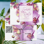 Save The Date Mariage floral Enregistrer la date Quatre photos e