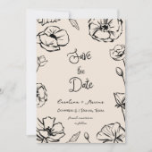 Save The Date Mariage Floral Fantaisiste Dessiné à la Main de St (Devant)