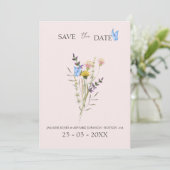 Save The Date Mariage Floral Fleur de Champ Simple Moderne (Debout devant)