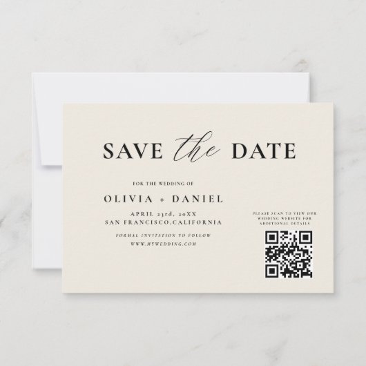 Save The Date Mariage Floral Fleur sauvage de code QR (Dos)