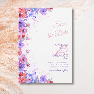 Save The Date Mariage Floral Fleuris Pastel Romantique en Fleur
