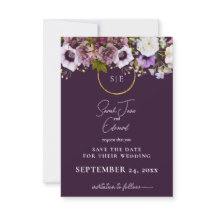 Mariage Floral Fraîche Purple Vertical Enregistrer