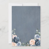 Save The Date Mariage floral géométrique bleu foncé Sa (Dos)