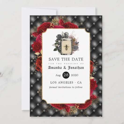 Save The Date Mariage Floral Gothique (Devant)