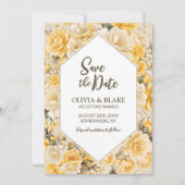 Save The Date Mariage floral jaune (Devant)