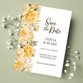 Save The Date Mariage floral jaune