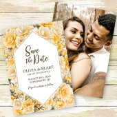 Save The Date Mariage floral jaune