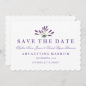 Save The Date Mariage Floral Lavender Enregistrer La Date (Devant / Derrière)
