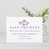 Save The Date Mariage Floral Lavender Enregistrer La Date (Debout devant)