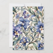 Save The Date Mariage floral marine et bleu clair (Dos)