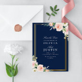 Save The Date mariage floral marine et rousse enregistrer la car