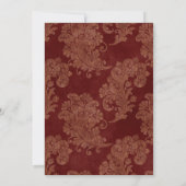 Save The Date Mariage floral marine, rouge et or (Dos)