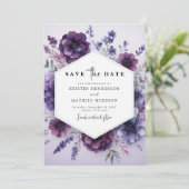 Save The Date Mariage floral mauve élégant (Debout devant)