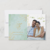 Save The Date Mariage floral Mint & Gold (Devant)
