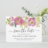 Save The Date Mariage floral moderne Blush rose pastel (Debout devant)