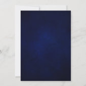 Save The Date Mariage Floral Moderne Tournesol Rustique Bleu Roy (Dos)