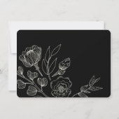 Save The Date Mariage floral noir élégant (Dos)