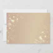 Save The Date Mariage floral noir et or (Dos)