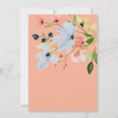 Save The Date Mariage floral noir et rose simple Boho (Dos)