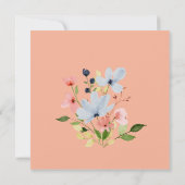 Save The Date Mariage floral noir et rose simple Boho (Dos)