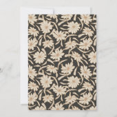 Save The Date Mariage Floral Noir Ivoire Script (Dos)