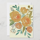Save The Date Mariage floral orange jaune et crème (Dos)