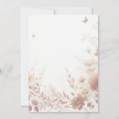Save The Date Mariage Floral Papillons Boho Brun (Dos)