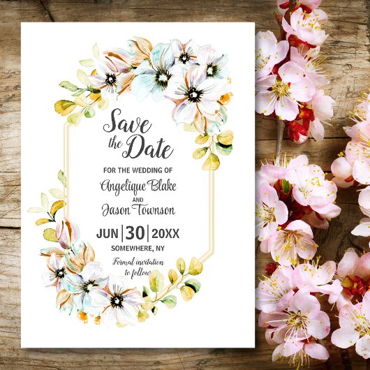 Save The Date Mariage Floral Pastel