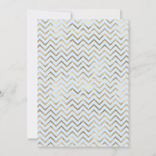 Save The Date Mariage floral Pastel Bleu et Or (Dos)