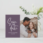 Save The Date Mariage floral photographique moderne enregistrer (Debout devant)