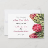 Save The Date Mariage floral Pink rose tropicale (Devant)