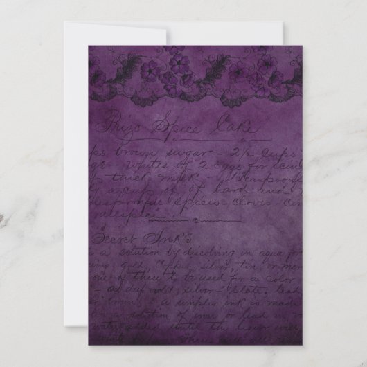 Save The Date Mariage floral pourpre et vert (Dos)