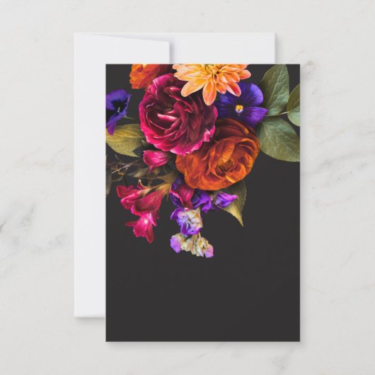 Save The Date Mariage Floral Récolte Vibrant Élégant et Maussade (Dos)