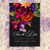 Save The Date Mariage Floral Récolte Vibrant Élégant et Maussade