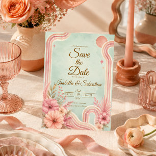 Save The Date Mariage Floral Rétro Fantaisiste