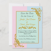 Save The Date Mariage Floral Rococo Romantique (Devant)