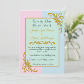Save The Date Mariage Floral Rococo Romantique (Debout devant)