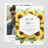 Save The Date Mariage floral romantique (Devant / Derrière)
