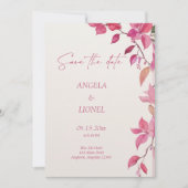 Save The Date Mariage Floral Rose  (Devant)