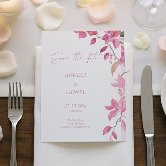Save The Date Mariage Floral Rose 