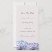 Save The Date Mariage floral rose bleu foncé (Devant)