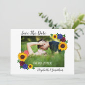 Save The Date Mariage floral Rose de tournesol (Debout devant)