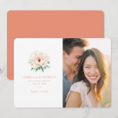 Save The Date Mariage Floral Rose Joyeux (Devant / Derrière)