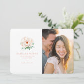 Save The Date Mariage Floral Rose Joyeux (Debout devant)
