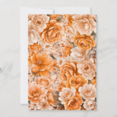 Save The Date Mariage Floral Rose Orange (Dos)